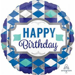 Foil Balloon 18'' - Happy Birthday Tie Pattern