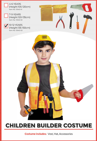 Costume - Child Builder with Accessories (L)