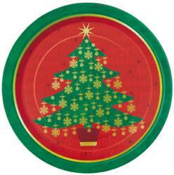 Printed Lunch Plates - Golden Christmas Pk 8