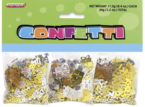 Confetti Scatters - Party Presents Gold and Silver (Pk3)