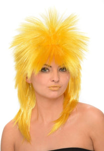 Wig - Spiky Neon Yellow Mullet