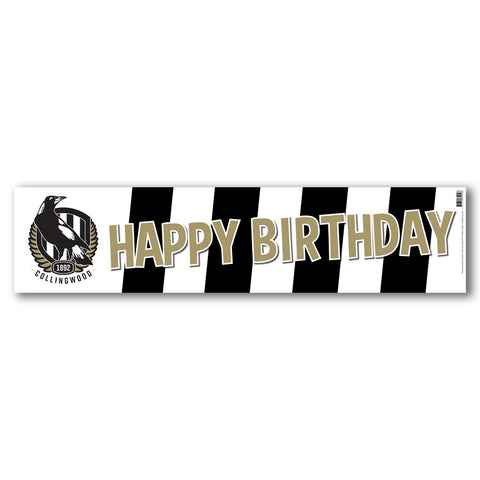 Paper Banner - AFL Collingwood Magpies Happy Birthday