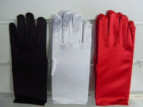 Gloves - Short Satin Red