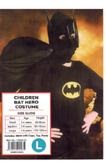Costume - Bat Hero Child ( L )