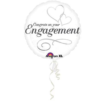 Foil Balloon 17" - Engagement Two Hearts