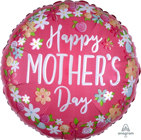 Foil Balloon SuperShape - Happy Mothers Day Floral Wreath