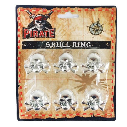 Ring - Pirate Skull Rings 6Pk