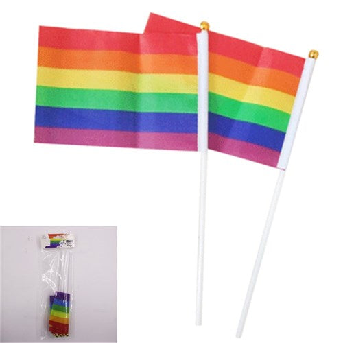 Rainbow Flag - Mardi Gras 10cm*15cm Pack of 8