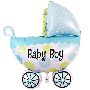 Foil Balloon Supershape - Baby Boy Buggy Shape