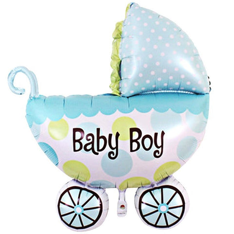 Foil Balloon Supershape - Baby Boy Buggy Shape