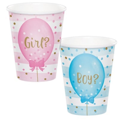Paper Cups - Gender Reveal Boy or Girl ? 9oz (Pk 8)