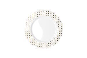 Reusable Plates - Heavy Duty Lunch Plate With Gold Dot Rim
