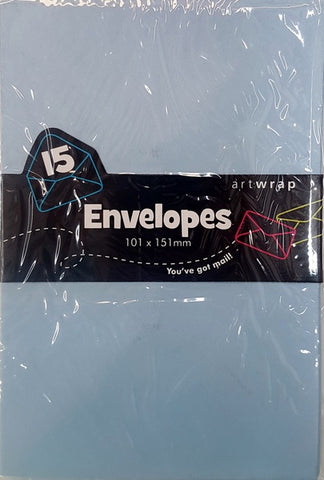 Stationery- Envelopes Blue 15Pk