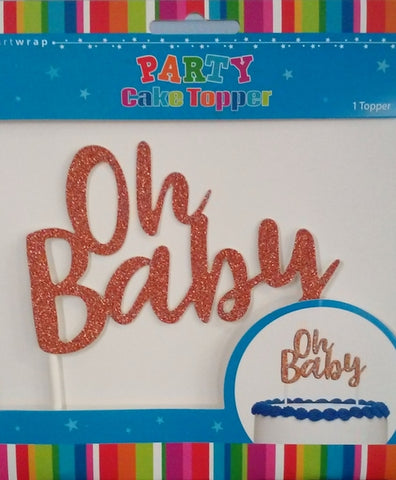 Cake Topper- Oh Baby Gold