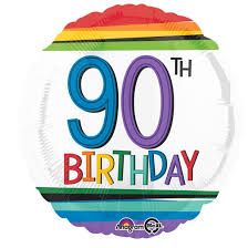Foil Balloon 18" - 90th Rainbow Birthday