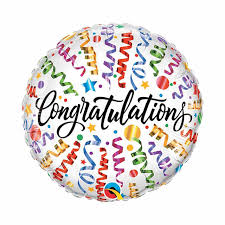 Foil Balloon 18" - Congratulations Streamers