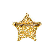 Foil Balloon 18" - Star Congratulation Gold
