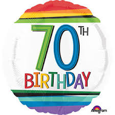 Foil Balloon 18" - 70th Birthday Rainbow STD