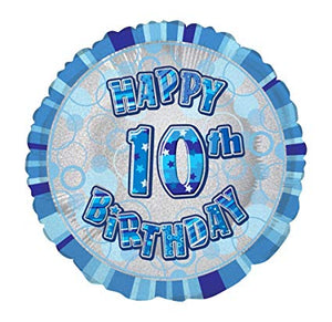 Foil Balloons Unique 18" Blue 10th