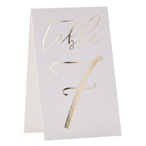 Table Number - Gold Wedding Table Numbers