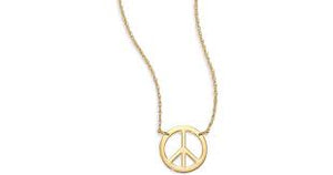 Necklace - Big Necklace (Gold Peace Sign)