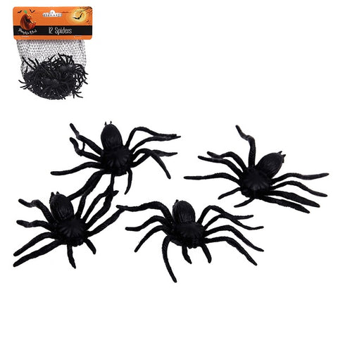Bag of Spiders Halloween Decorations Pack of 12