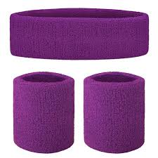 Sweatbands Set - Headband & Wristband Purple
