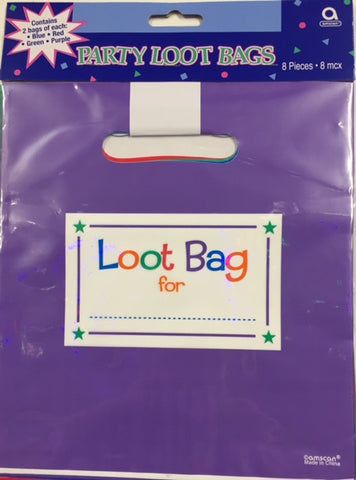 Loot Bags - Plastic Lavender Pk8
