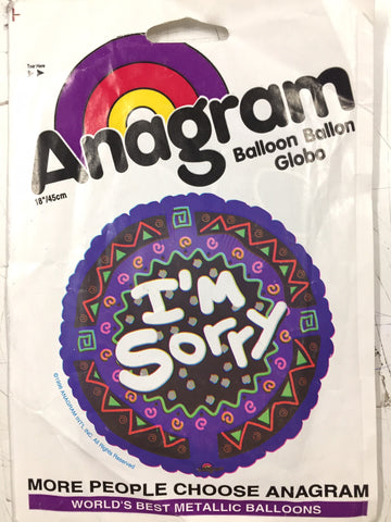 Foil Balloon 18" - I'm Sorry Anagram