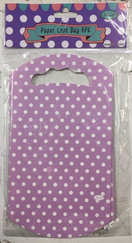 Paper Loot Bag - Lavender with White Dots