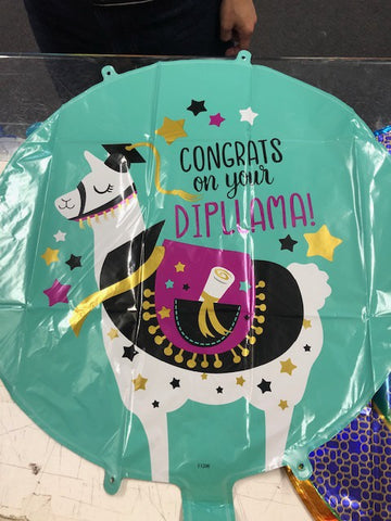 Foil Balloon 18" - Congrats on Your Diploma Llama
