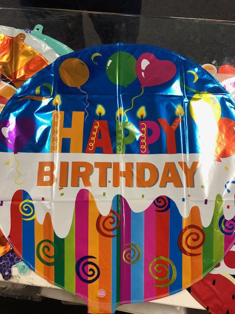 Foil Balloon 18" - Happy Birthday Balloons and Cake