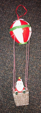 Christmas Ornament - Santa in Hot Air Balloon Ornament Ceramic