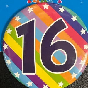 Badge - 16th Birthday Large Rainbow Badge