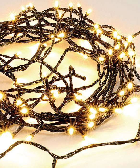 240 LED String Light Warm White & Green Wire