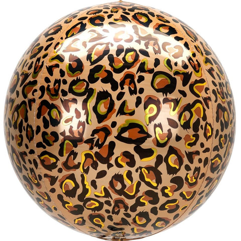 Foil Balloon Orbz 15'' - Leopard Print