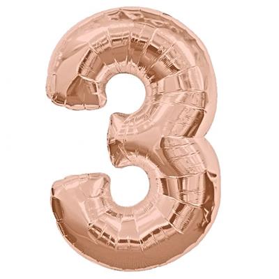 Foil Balloon Megaloon - 3 Rose Gold Qualatex