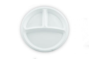 Plastic Plate - White 260mm With Compartment