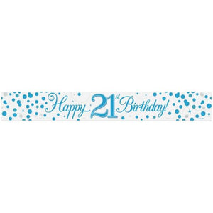 Banner - Sparkling Fizz Blue Banner 21st Birthday