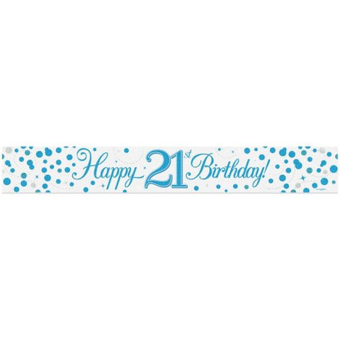 Banner - Sparkling Fizz Blue Banner 21st Birthday