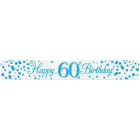 Banner - Sparkling Fizz Blue Banner 60th Birthday