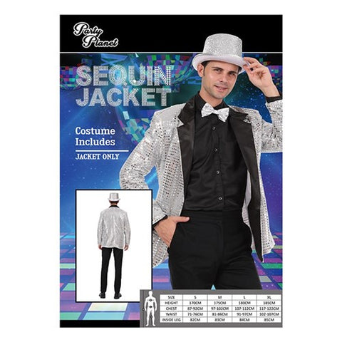 Costume - Men's Silver Sequin Jacket L/XL