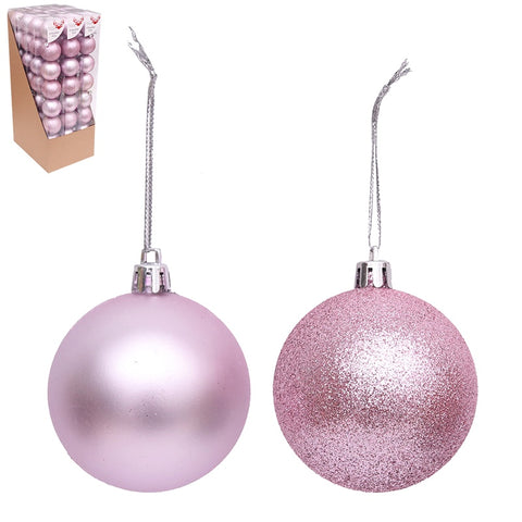 Christmas Baubles - Flamingo Pink 6cm Baubles Pack of 8