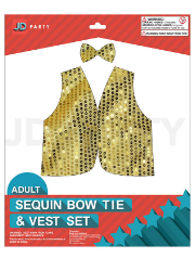 Vest - Sequin Bow Tie & Vest (Gold)