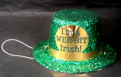 Mini Top Hat - St Patrick's Day I'm A Wee Bit Irish Mini Glittered Top Hat