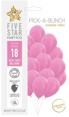 “Latex Balloon 12" - Shimmer Fuchsia 18pk