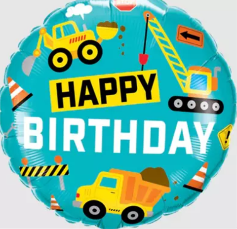 Foil Balloon 18" - Happy Birthday Construction