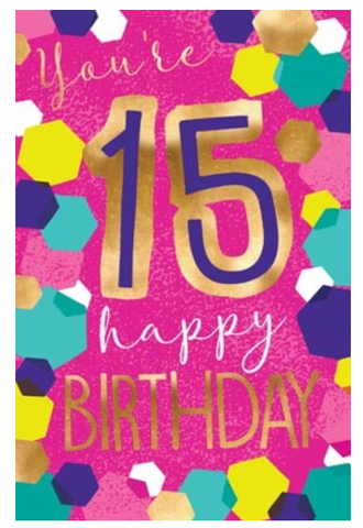 Gift Card - 15th Happy Birthday Pink
