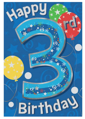 Birthday Card - Happy 3rd Birthday