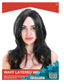 Wig -  Wavy Layered Black